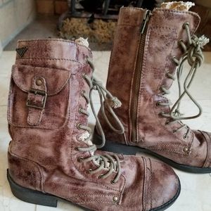 Distressed boots